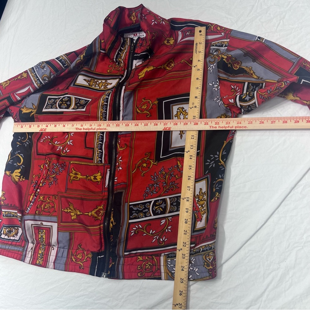Stunt Collections 100% Silk satin Red Bomber Jacket Size Medium - Picture 5 of 8
